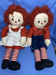 Vintage Raggedy Ann und Andy Puppen, 26 Zoll, mit I Love You Herz - Bild 1 von 11