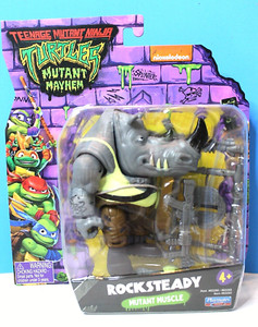 Nickelodeon TMNT Mutant Mayhem Rocksteady Mutant Muscle New on Card