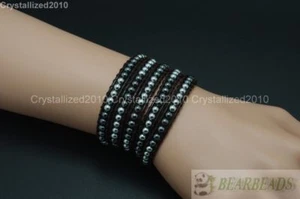 Hot Colorful Handmade Mixed Crystal Gemstones Beads Wrap Leather Bracelet 5 Wrap - Picture 1 of 38