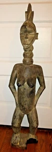 Vintage Hand Carved 39" Tall African Dan Tribe Maternity/Fertility Statue - Picture 1 of 8