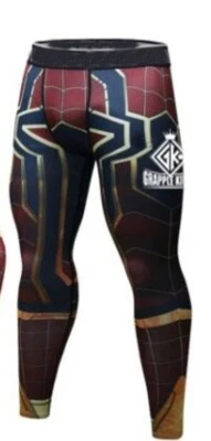 Spiderman GK BJJ Spats MMA Compression Pants No Gi Tights Grappling Leggings - Image 1 of 4