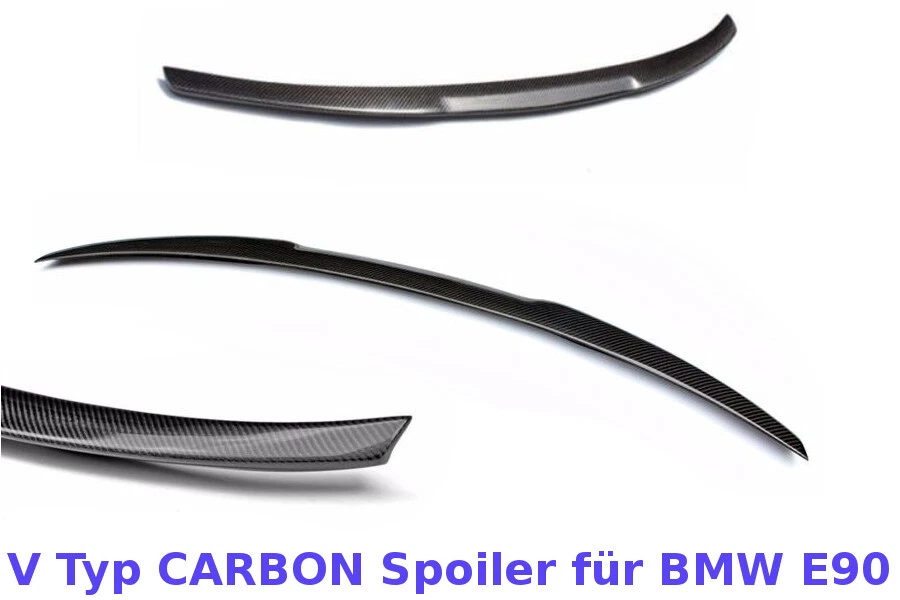 Echter Carbon-Heckdiffusor im High Kick-Stil, passend für BMW 3er E90 Limousine - Bild 1 von 4