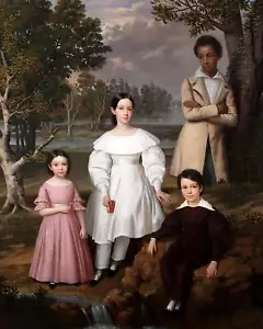 Bélizaire und die Frey Kinder Gemälde von Jacques Amans 8x10" Druck - Bild 1 von 1