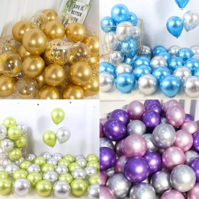 Globos Cromados Metálicos Látex Perla 10" Helio/Aire Boda Cumpleaños Fiesta Decoración Foto 1 de 4