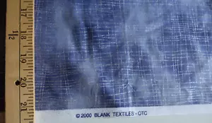 SILVER METALLIC LINES ON DISTRESS 100% COTTON FABRIC 26X44 INCHES - Picture 1 of 2