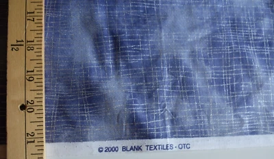 SILVER METALLIC LINES ON  DISTRESS   100% COTTON  FABRIC  26X44 INCHES - Image 1 of 2