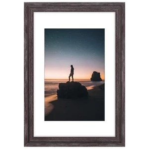 16x24 Picture Frame Tempered Glass Displays 12x18 with Mat Wood Poster Frame Dis - Picture 1 of 9
