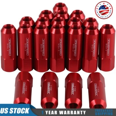 60MM 20pcs Red M12X1.5 Tuner Racing Lug Nuts Aluminum NEW For Toyota Honda Acura - Image 1 of 4