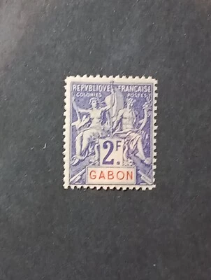 Stamps Of Gabon Scott 31 MLH  Perf. 14 ×13.5. - Image 1 of 2