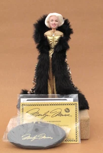FUR FANTASY MARILYN MONROE DOLL COLLECTORS SERIES + DOLL STAND + COA NO BOX - Picture 1 of 7