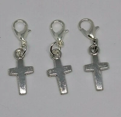 5 or 20pc Cross Charm/ Zipper Pull/ Pendant; Metal; Wholesale Bulk; Party Favors - Image 1 of 2