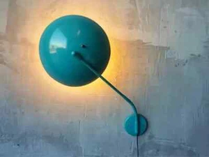 1950's Mid Century Handmade Wall Lights by Kurt Versen Focus Turquoise Green Sha - Picture 1 of 5