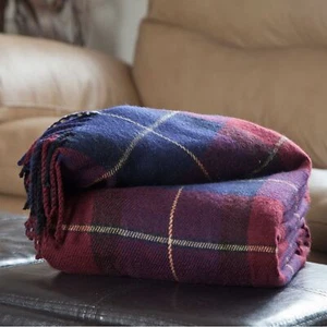Lavish Home 300469 Blue/Red Cashmere-Like Blanket Throw Plaid, 50" x 60" - Picture 1 of 3