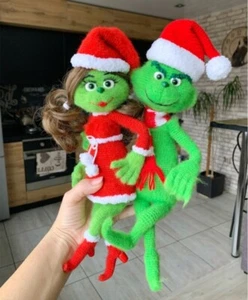 HÄKELMUSTER PAPIER KOPIE Mr & Mrs. Grinch, der Weihnachten gestohlen hat 33 cm groß X40 - Bild 1 von 6