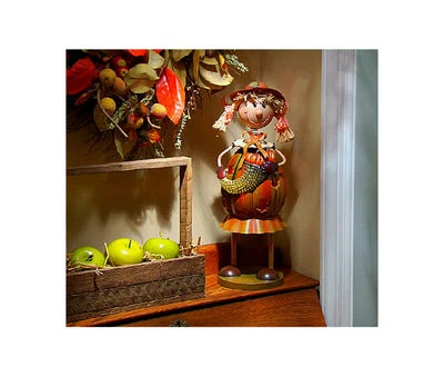 Home Reflections Decoration Battery Illuminated Candle Lit Harvest People - Girl - Image 1 of 2