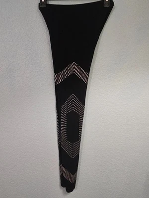 SOFT Rayon STUDDED BLACK STRETCH LEGGINGS Size Medium - Image 1 of 4