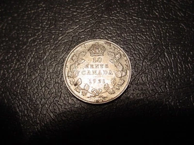 1921 CANADA SILVER 10 CENTS - BETTER GRADE! - Image 1 of 2