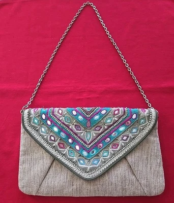 Chico's Embellished Beaded Embroidered Shoulder Bag - Image 1 of 4