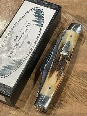 Northwoods Stockman Stag Cattle King Knife Queen USA Schatt & Morgan - Image 1 of 4