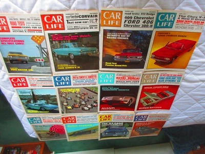 12 1962 issues CAR LIFE MAGAZINE Jan-Dec CHEVROLET CORVAIR OLDS F-85 FORD LOT - Image 1 of 4