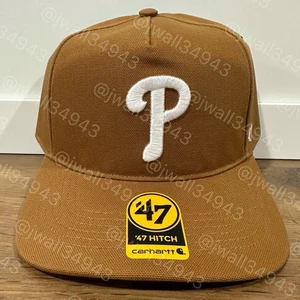 Philadelphia Phillies Carhartt x '47 Hitch Adjustable Snapback Hat Men's Brown - Picture 1 of 6
