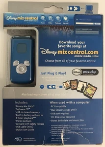 Disney Mix Stick Digital Music MP3 WMA Player 2008 Holds 500 song 1GB NEW Blue - Picture 1 of 5