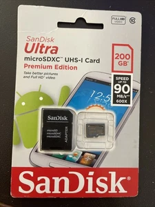 SanDisk Ultra 200GB Micro SDXC UHS-I U1 Card SDSDQUAN200GG4A - Picture 1 of 2