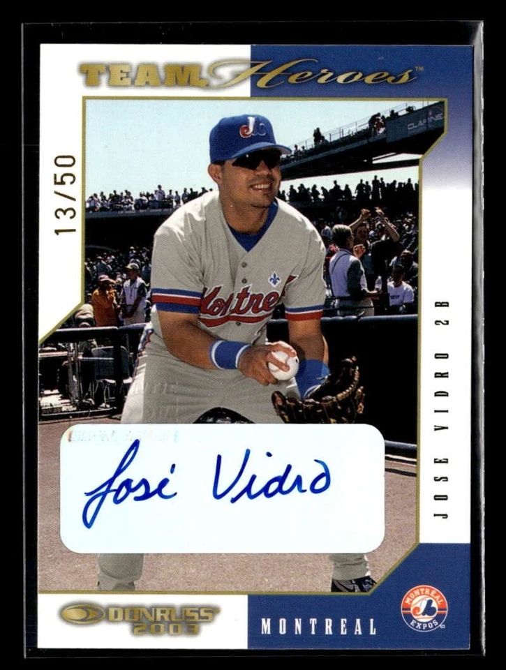 2003 Donruss Team Heroes Jose Vidro #305 Autograph Auto /50 Expos ZK8077 - Image 1 of 2