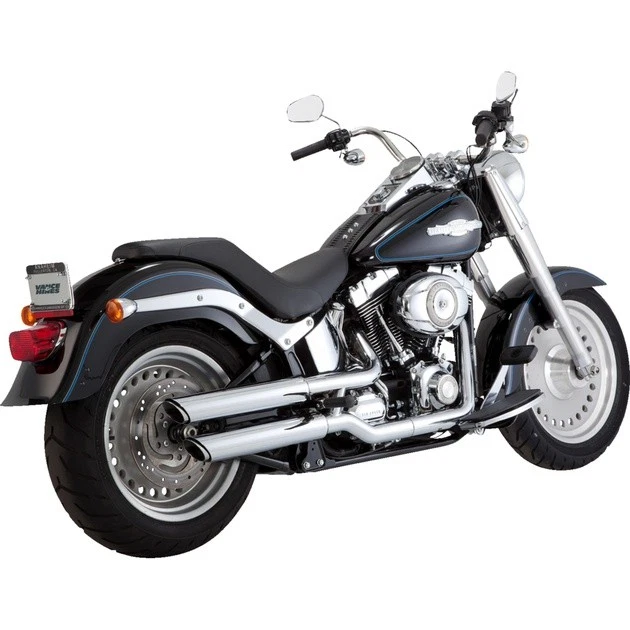Silenciadores sin cordones Vance & Hines Twin Slash cromados Harley Davidson FatBoy/Softail Foto 1 de 1
