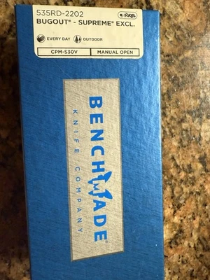 Benchmade Bugout 535BK-2203 Supreme Exclusive Knife CPM-S30V Manual Open. - Image 1 of 3
