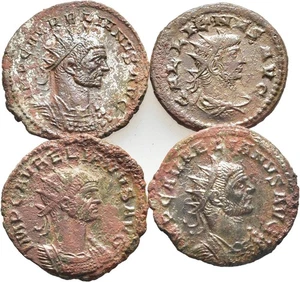FITZ ROMAN EMPIRE LOT 4 COINS SOLDIER EMPERORS SILVERED AE ANTONINIAN ØNON140 - Bild 1 von 2