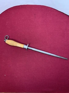 Vintage | Knife Sharpening Steel | OVB | Hibbard Spencer Bartlett | Wood Handle - Picture 1 of 12