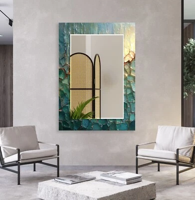 Abstract Green Wall Mirror - Image 1 of 4