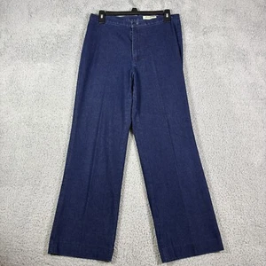 Eddie Bauer High-Rise Wide Leg Dark Wash Denim Trousers Classic Fit Size 10 - Picture 1 of 9