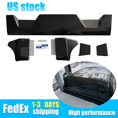 For 2007-2013 Toyota Tundra--Black Truck Cab Wing Spoiler Carbon Fibre Foto 1 de 2
