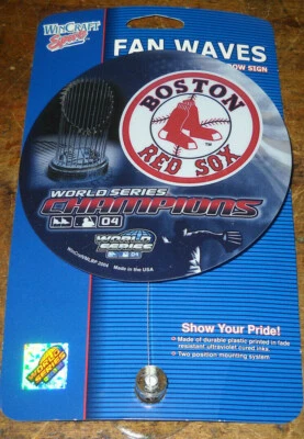 5 LOT BOSTON RED SOX FAN WAVES NIP SUCTION CUP WINDOW MOUNTED SIGNS WORLD SERIES - Image 1 of 3
