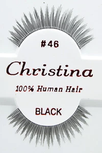 Christina #46 6,12 Pairs 100% Human Hair False Eyelashes - Picture 1 of 1
