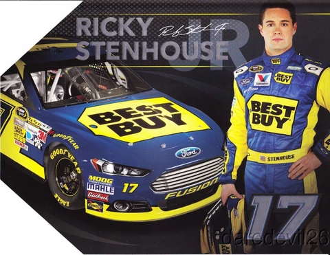 2013 Ricky Stenhouse, Jr. Best Buy Ford Fusion NASCAR Sprint Cup postcard Cover