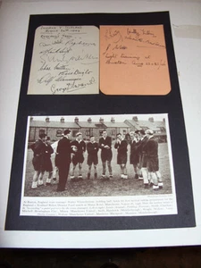 ENGLAND V SCHOTTLAND 1946 ORIGINAL SIGNIERTE SEITEN AFTAL - Bild 1 von 1