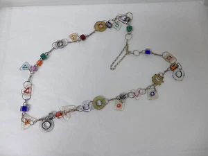 Penrose Designs? Sterling Silver Artisan Art Glass Modern Bead abstract Necklace - Picture 1 of 7