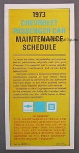 Original 1973 Chevrolet Passenger Car Maintenance Schedule Pamphlet P/N 6259669 - Picture 1 of 9