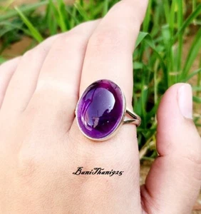 Amethyst Ring Handmade 925 Sterling Silver Statement Ring For Men Women All Size - Picture 1 of 12