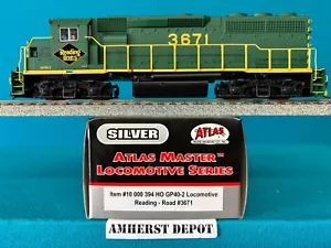 10 000 394 Atlas GP40-2 Reading HO Engine RDG DCC Ready New - Picture 1 of 1
