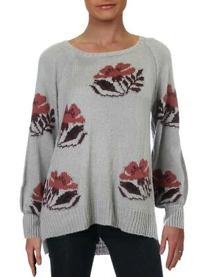 Willow & Clay Womens Size Small Floral Intarsia Sweater Gray NEW - Image 1 of 4