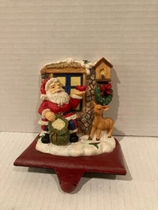 Vintage Cast Iron Santa Stocking Holder Christmas - Picture 1 of 7