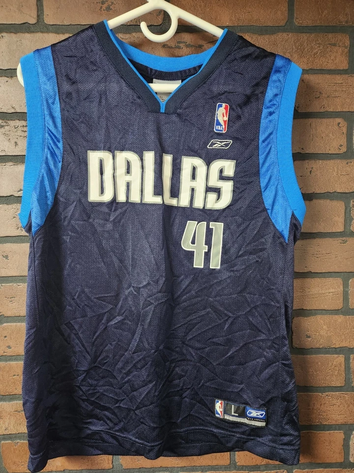 Camiseta Dirk Nowitzki #41 Reebok NBA Dallas Mavericks niños jóvenes grande 14-16 Foto 1 de 4