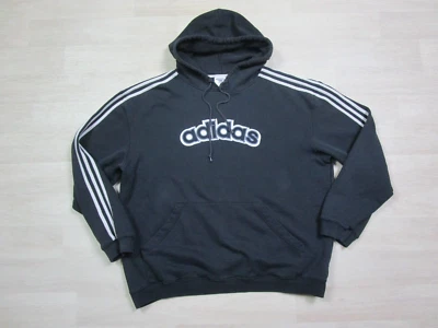 Sudadera con Capucha Adidas De Colección Desteñida Negra (L) Rayas Algodón Pesado Años 90 Korn Run DMC Foto 1 de 4