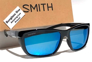 NEW Smith Optics LONGFIN Black POLARIZED ChromaPop Blue Mirror Lens Sunglass - Picture 1 of 19