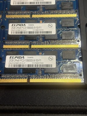 ELPIDA 4GB (2x2GB) - DDR3 Laptop Memory - 2GB 2Rx8 PC3-10600S-9-10-F1 - Image 1 of 4