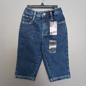 Revolt toddler Girls 3T Sparkly Embellished Blue Jeans Vintage Capri Blue denim - Picture 1 of 23